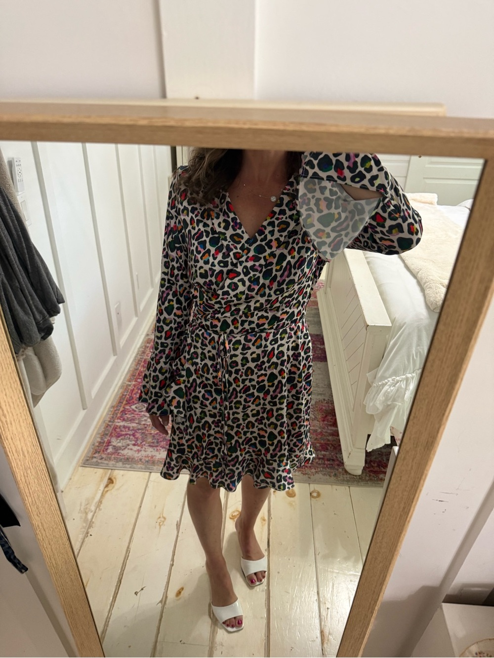 Stellah Multicolor Leopard Wrap Dress